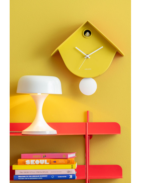 Horloge coucou murale jaune Retro Cuckoo