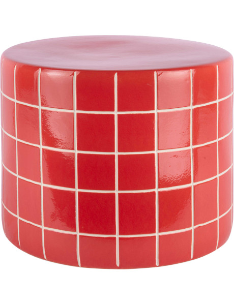 Table d’appoint basse en céramique rouge Retro Tiles