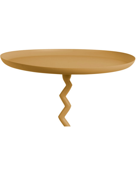 Table d’appoint ronde en métal jaune Ø40x42 cm Zig Zag