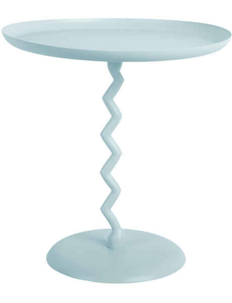 Table d’appoint ronde métal bleu clair Ø40x42 cm Zig Zag