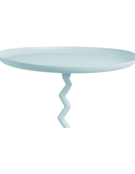 Table d’appoint ronde métal bleu clair Ø40x42 cm Zig Zag