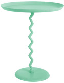 Table d’appoint ronde métal bleu turquoise Ø44x52 cm Zig Zag