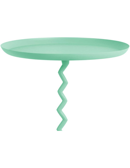 Table d’appoint ronde métal bleu turquoise Ø44x52 cm Zig Zag