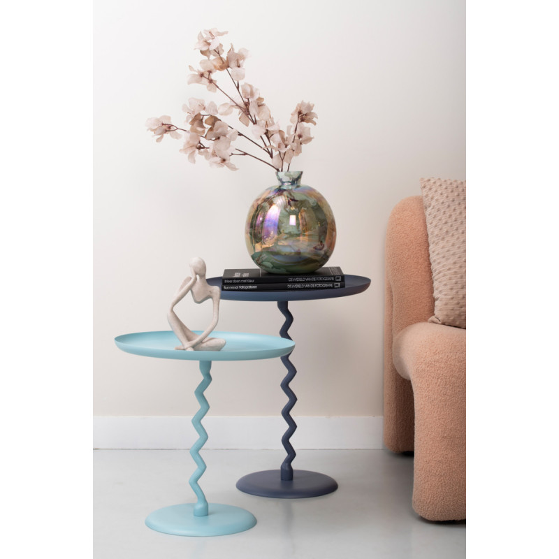Table d’appoint ronde métal bleu nuit...