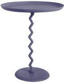 Table d’appoint ronde métal bleu nuit Ø44x52 cm Zig Zag