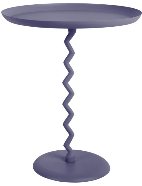 Table d’appoint ronde métal bleu nuit Ø44x52 cm Zig Zag
