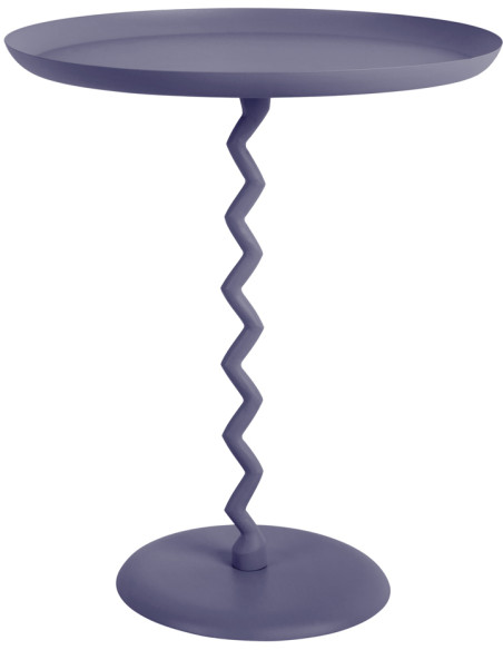 Table d’appoint ronde métal bleu nuit Ø44x52 cm Zig Zag