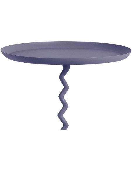 Table d’appoint ronde métal bleu nuit Ø44x52 cm Zig Zag