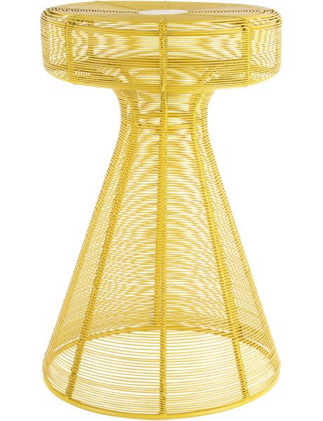 Table d’appoint filaire métal jaune citron Ø30,5 cm...