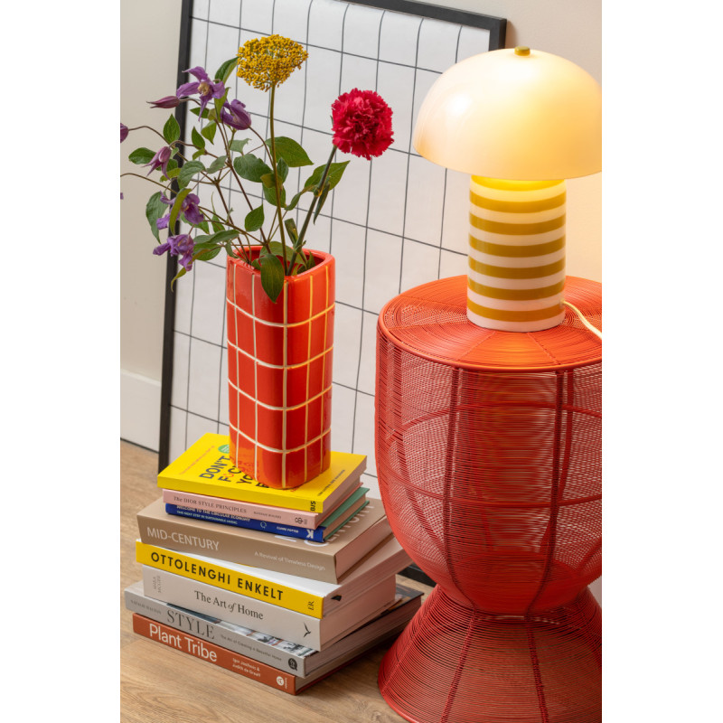 Table d’appoint filaire métal rouge...