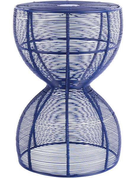 Table d’appoint filaire métal bleu Cuerda Onda