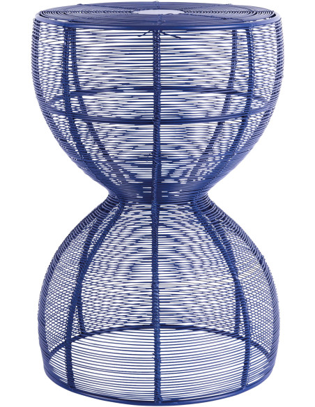 Table d’appoint filaire métal bleu Cuerda Onda