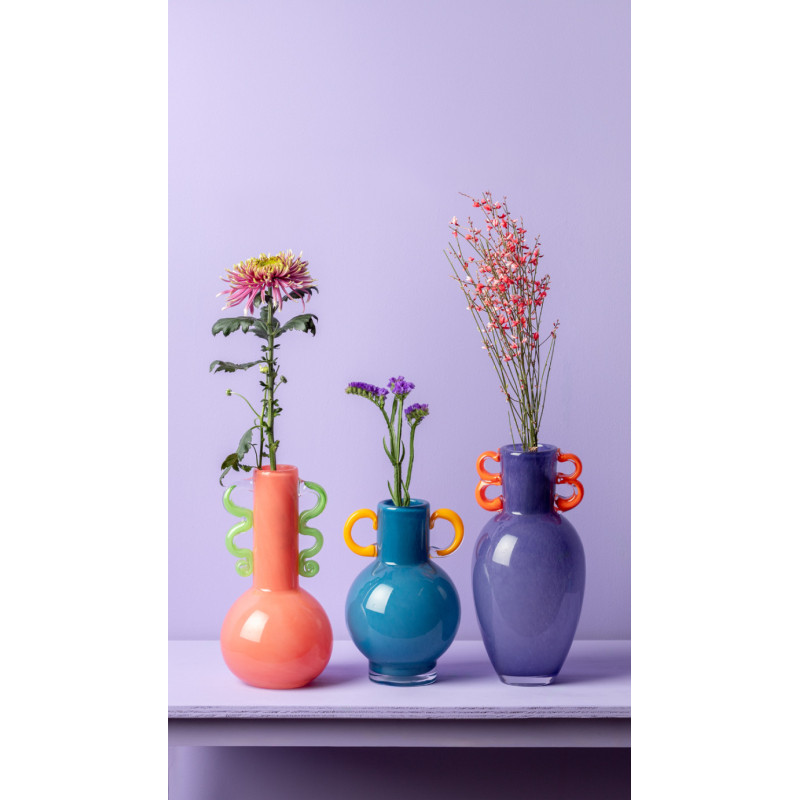 Vase en verre soufflé violet Fiesta