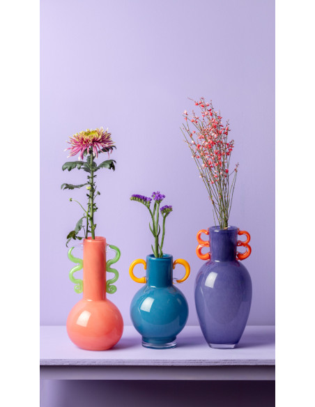 Vase en verre soufflé violet Fiesta