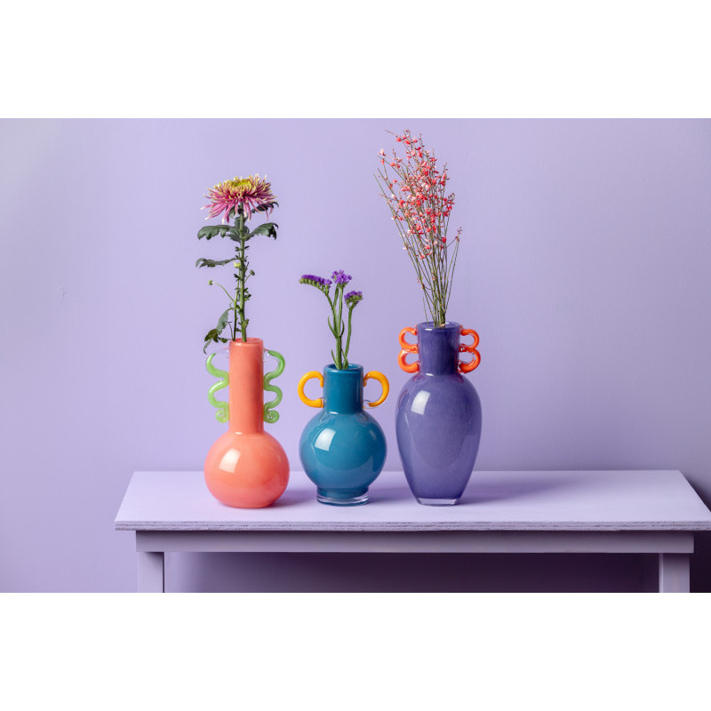 Vase en verre soufflé violet Fiesta