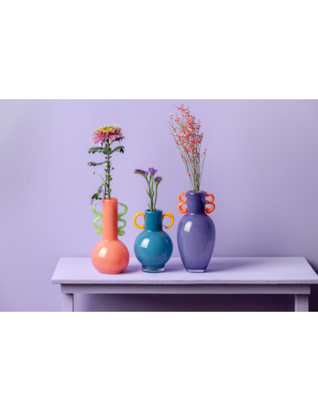 Vase en verre soufflé violet Fiesta