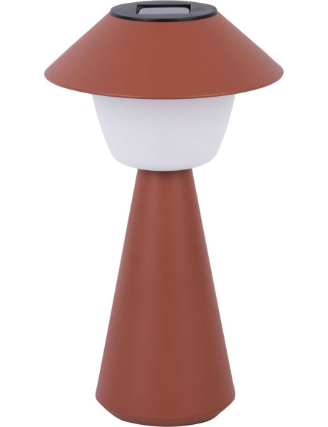 Lampe solaire de table rouge terracotta en ABS Ø18x31,5...