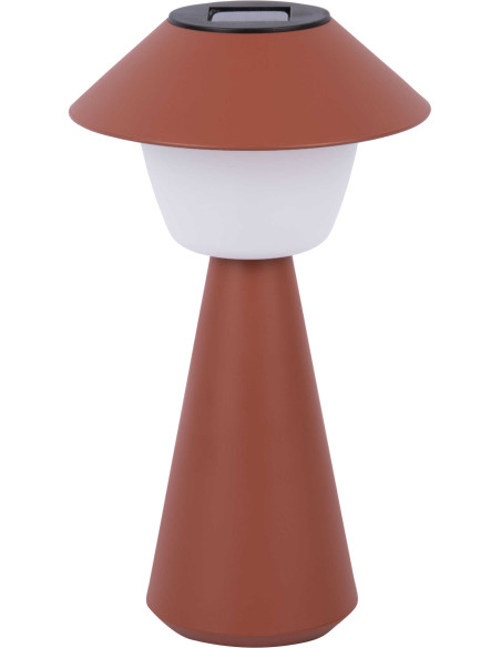 Lampe solaire de table rouge terracotta en ABS Ø18x31,5 cm Marioneta Solar