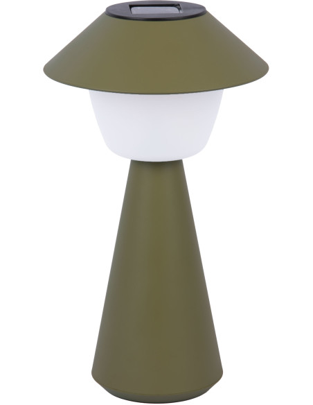 Lampe solaire de table vert olive en ABS Ø18x31,5 cm Marioneta Solar
