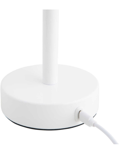 Lampe de table LED rechargeable blanche en fer Ø12,5x24,5 cm James