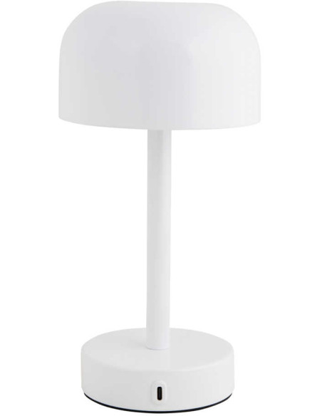 Lampe de table LED rechargeable blanche en fer Ø12,5x24,5 cm James
