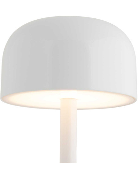 Lampe de table LED rechargeable blanche en fer Ø12,5x24,5 cm James
