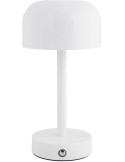 Lampe de table LED rechargeable blanche en fer Ø12,5x24,5 cm James