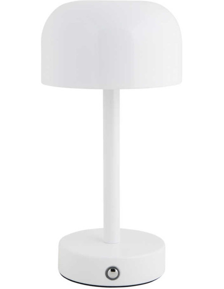 Lampe de table LED rechargeable blanche en fer Ø12,5x24,5 cm James
