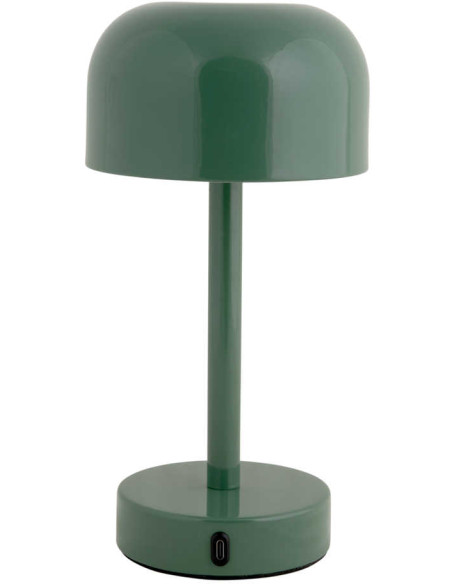 Lampe de table LED rechargeable vert jungle en fer James