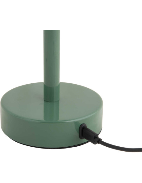 Lampe de table LED rechargeable vert jungle en fer James