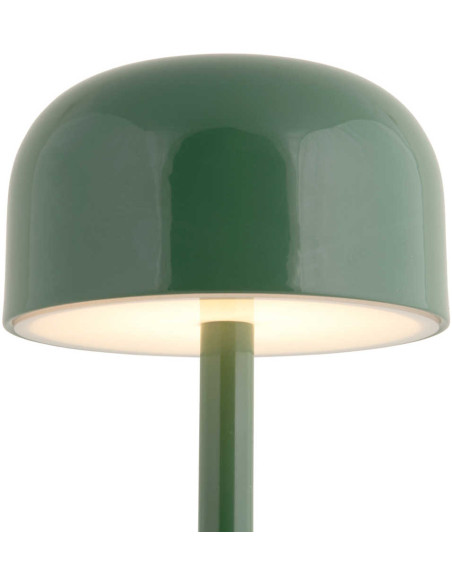 Lampe de table LED rechargeable vert jungle en fer James