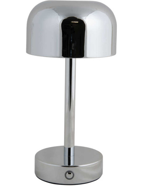 Lampe de table LED rechargeable chrome Ø12,5x24,5 cm James