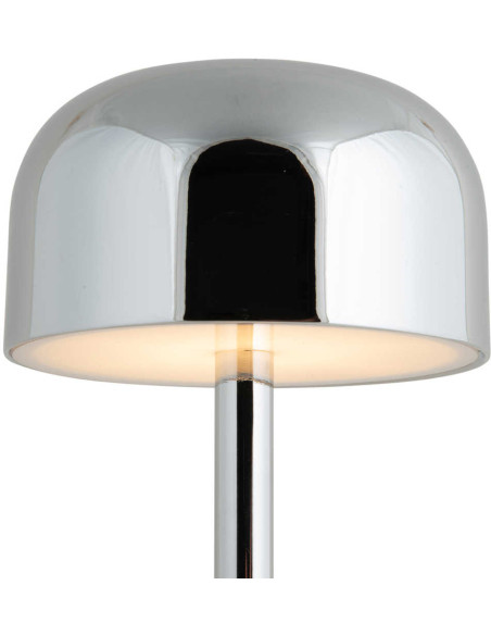 Lampe de table LED rechargeable chrome Ø12,5x24,5 cm James