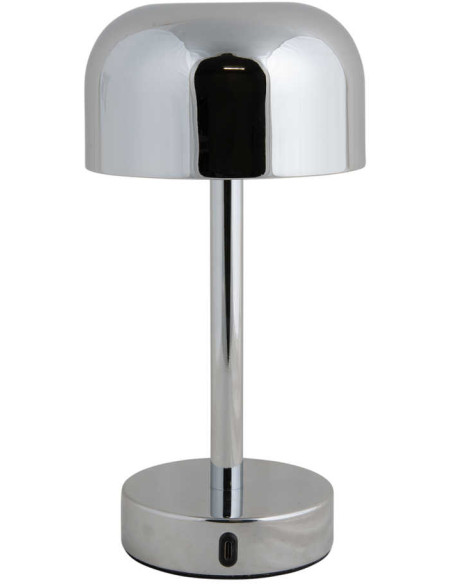 Lampe de table LED rechargeable chrome Ø12,5x24,5 cm James