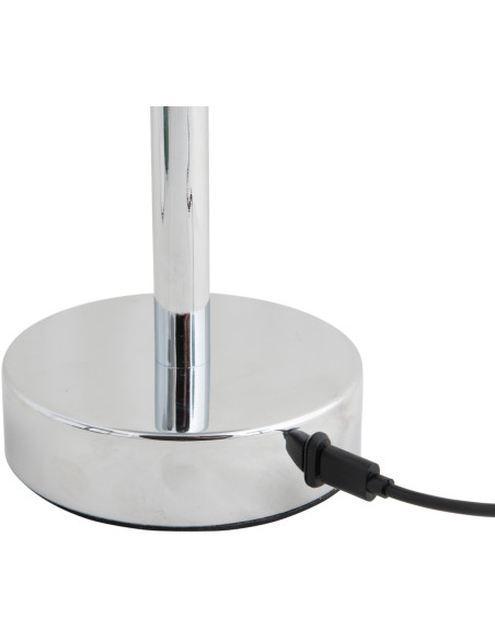 Lampe de table LED rechargeable chrome Ø12,5x24,5 cm James