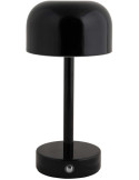Lampe de table LED rechargeable noire Ø12,5x24,5 cm James