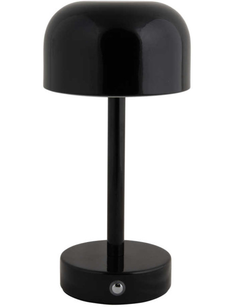Lampe de table LED rechargeable noire Ø12,5x24,5 cm James