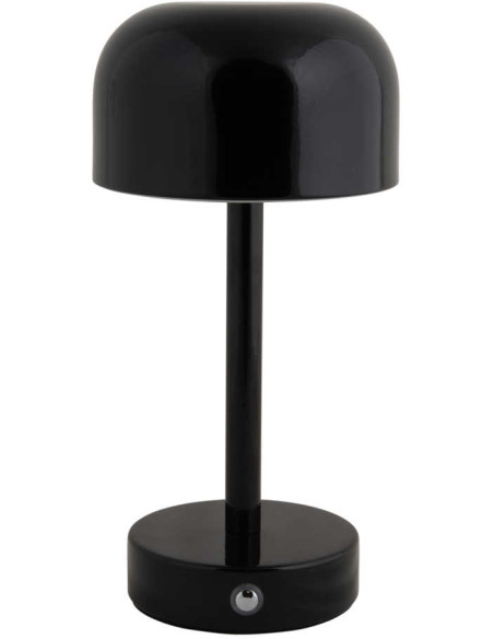 Lampe de table LED rechargeable noire Ø12,5x24,5 cm James