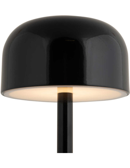 Lampe de table LED rechargeable noire Ø12,5x24,5 cm James