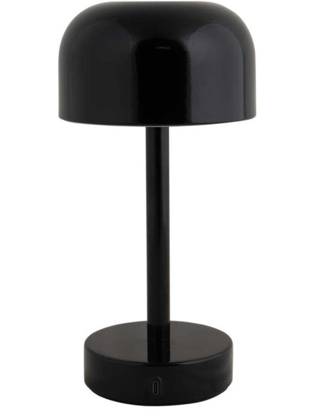 Lampe de table LED rechargeable noire Ø12,5x24,5 cm James