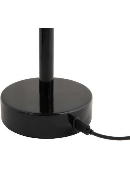 Lampe de table LED rechargeable noire Ø12,5x24,5 cm James