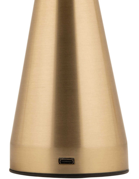 Lampe de table LED rechargeable dorée brossée en fer Ø15,5x20,5 cm Rachel