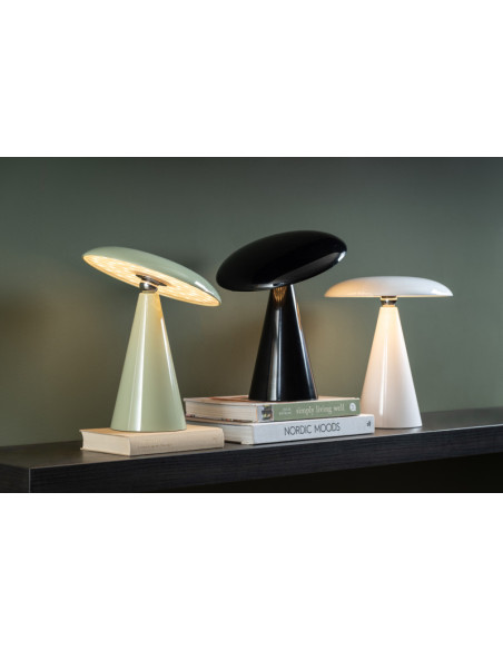 Lampe de table LED rechargeable vert sauge Ø23x26 cm Phoebe