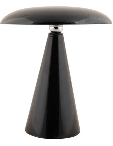 Lampe de table LED rechargeable noire Ø23x26 cm Phoebe