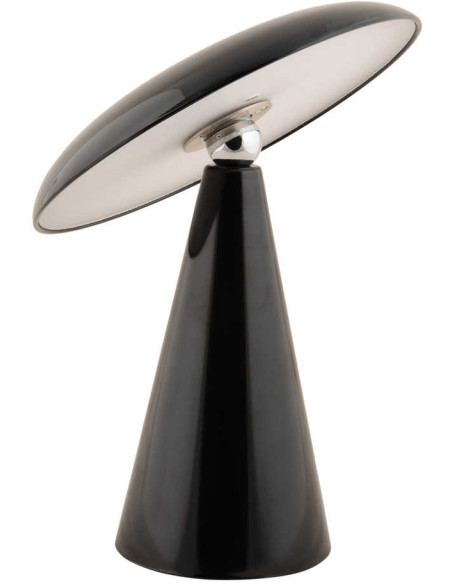 Lampe de table LED rechargeable noire Ø23x26 cm Phoebe