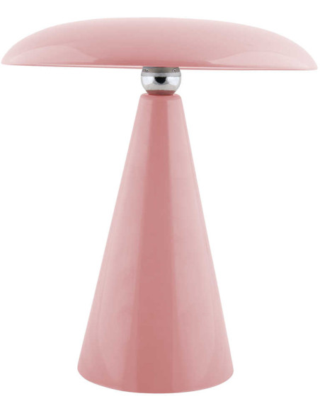 Lampe de table LED rechargeable rose en mélamine Ø23x26 cm Phoebe