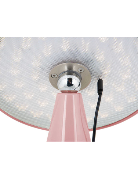 Lampe de table LED rechargeable rose en mélamine Ø23x26 cm Phoebe