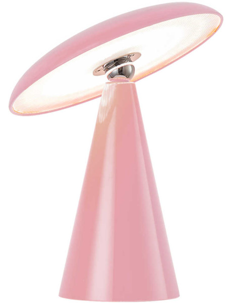 Lampe de table LED rechargeable rose en mélamine Ø23x26...