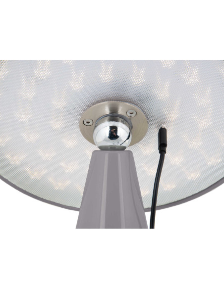 Lampe de table LED rechargeable grise en mélamine Ø23x26 cm Phoebe