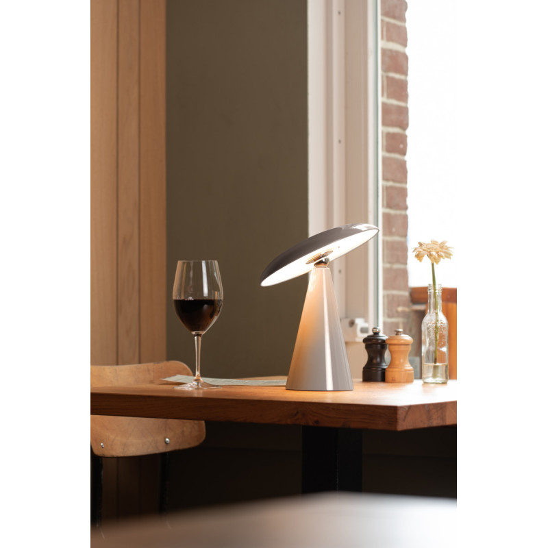 Lampe de table LED rechargeable grise...